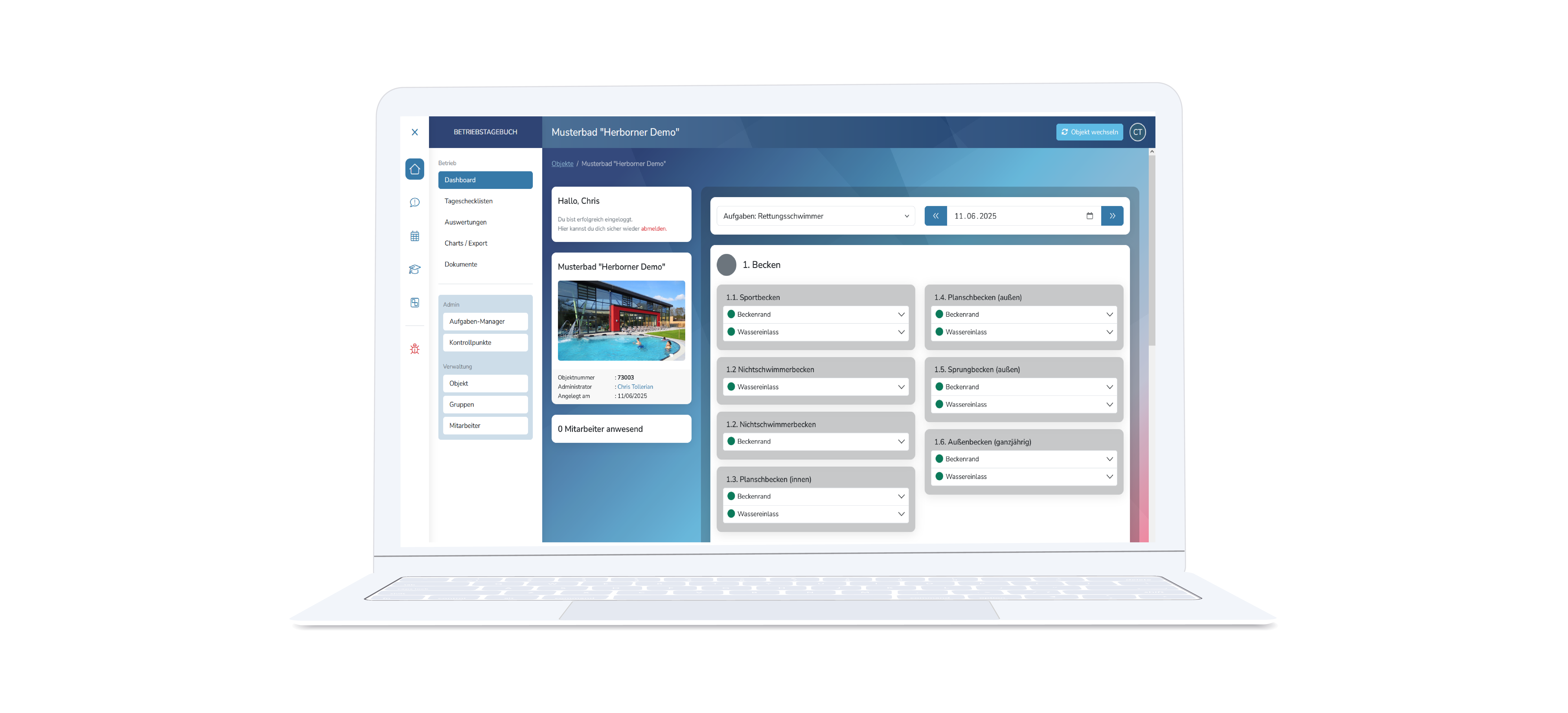 eThemis Dashboard on a Notebook